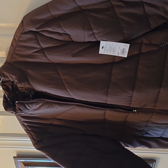 FLX BRAND MEN'S BROWN FRONT ZIPPERED QUILTED OUTDOOR JACKET COAT SIZE XL - Picture 8 of 16